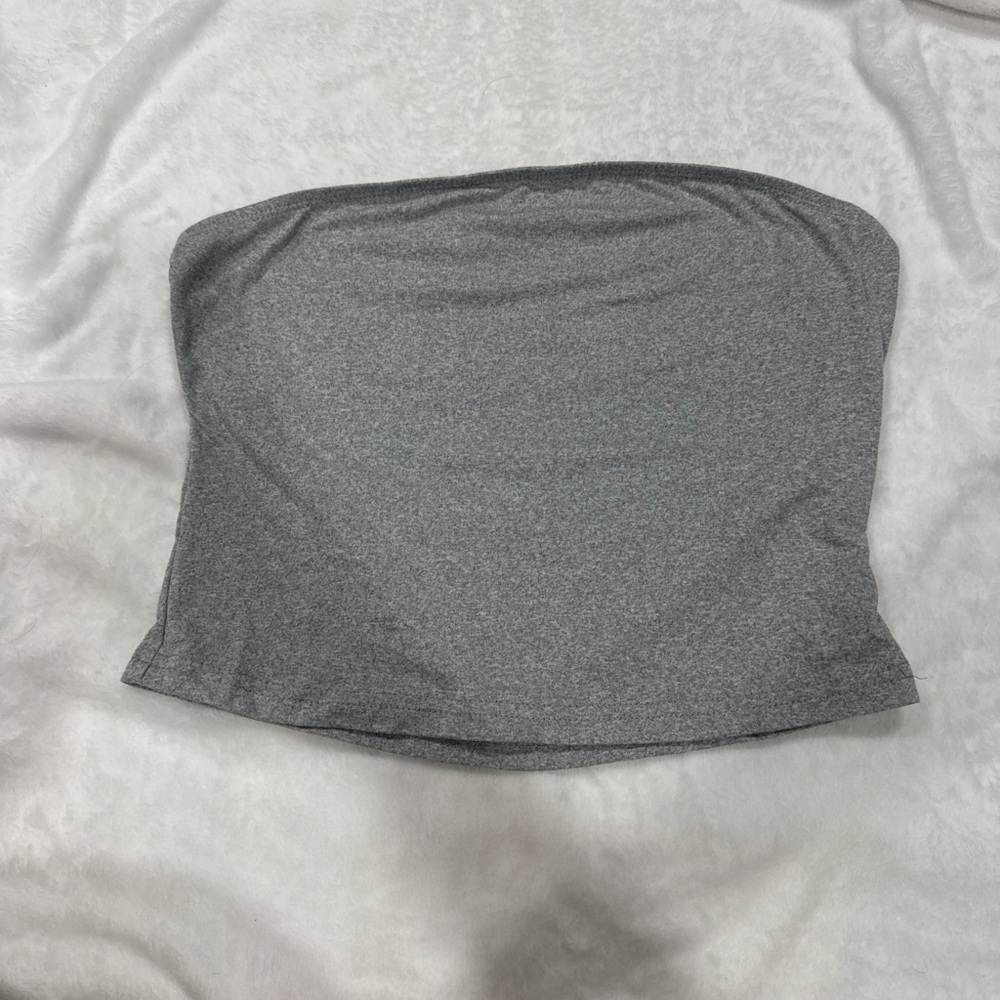 SHEIN Gray Strapless Crop Top